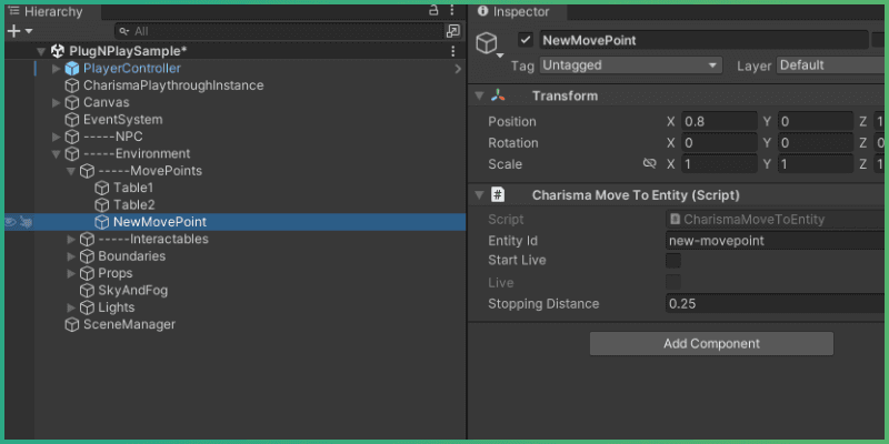 Move point objects highlighted in the scene hierarchy