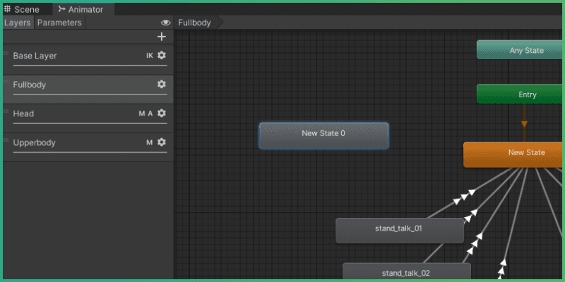 Adding an empty animation state to the Animation controller