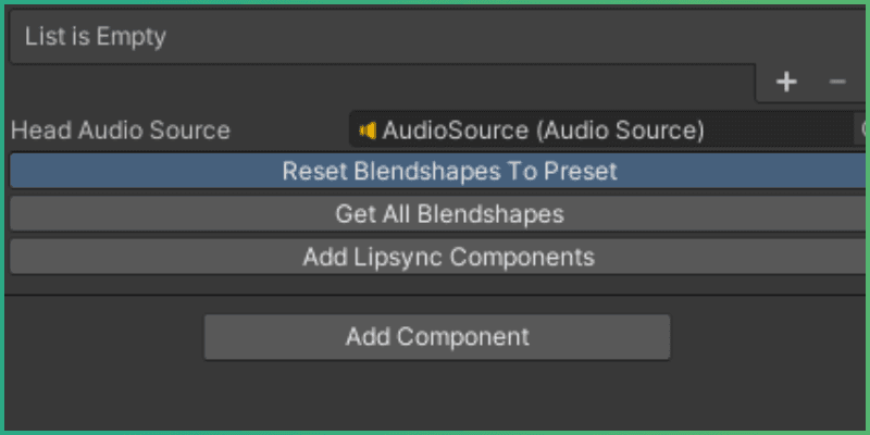 Blendshape reset button on the LipsyncHelperOVR script