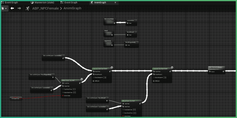 Overview of the NPC animation graph