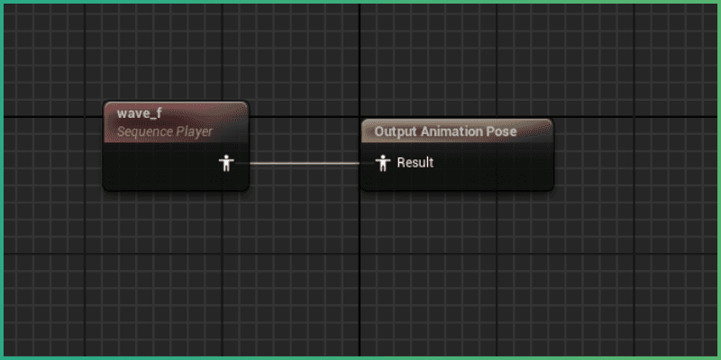 Wave_f animation linked to the output pose of an animation state