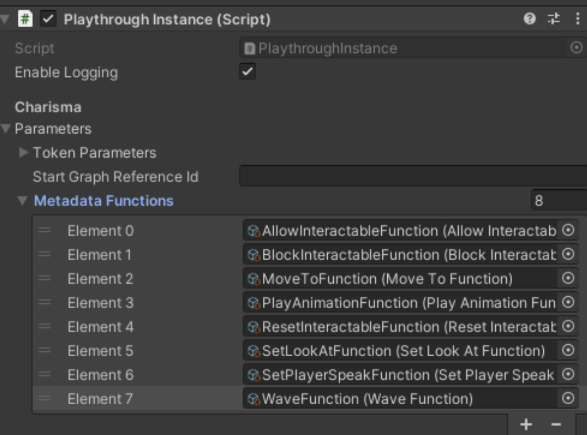 The example WaveFunction added to the PlaythroughInstance.