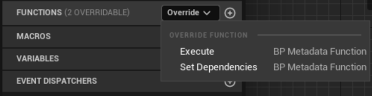 Display of where to find the override functions.