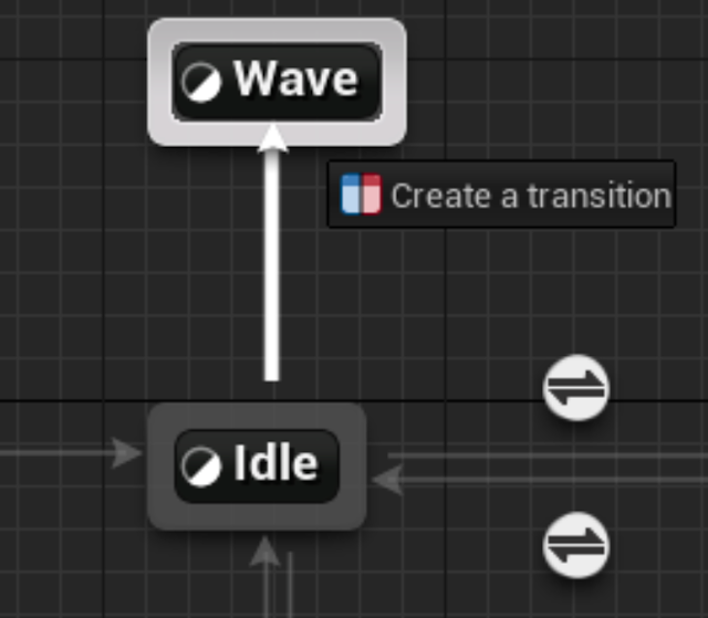 Creating a transition from Idle to Wave.